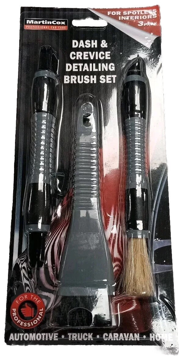 Martin Cox 3 pcs Car Dash, Vent, Crevice Detail Brush Cleaner Set, MOGG73