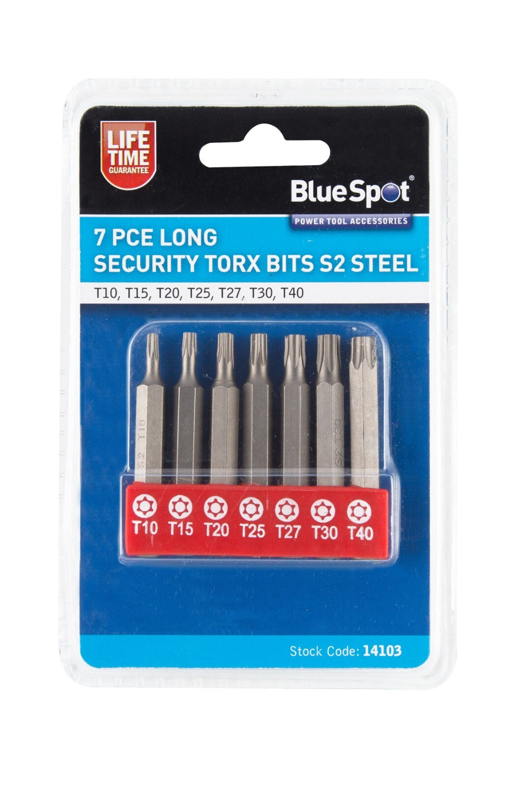 7pc Long Torx Star Drill Bit Set T10, T15, T20, T25, T27, T30 & T40 14103