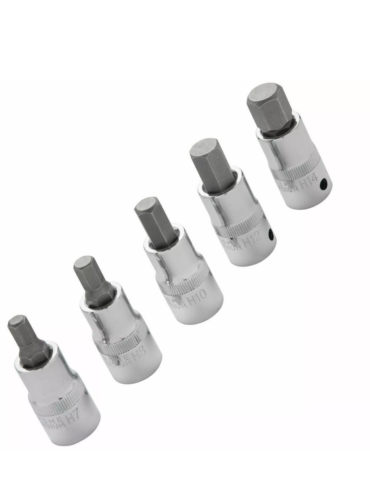 Hex Socket Set H7 - H14 Metric 1/2" Drive Allen Key Sockets 01507 5pc