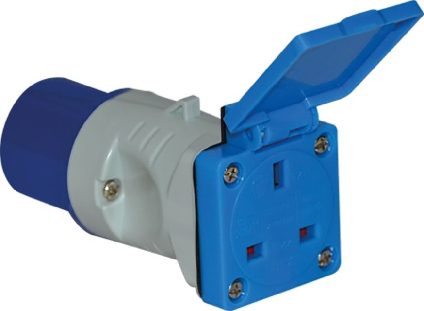 JEFFERSON 16A TO 13A ALL-IN-ONE SOCKET ADAPTOR CARAVAN CAMP 240V JEFELSOC01