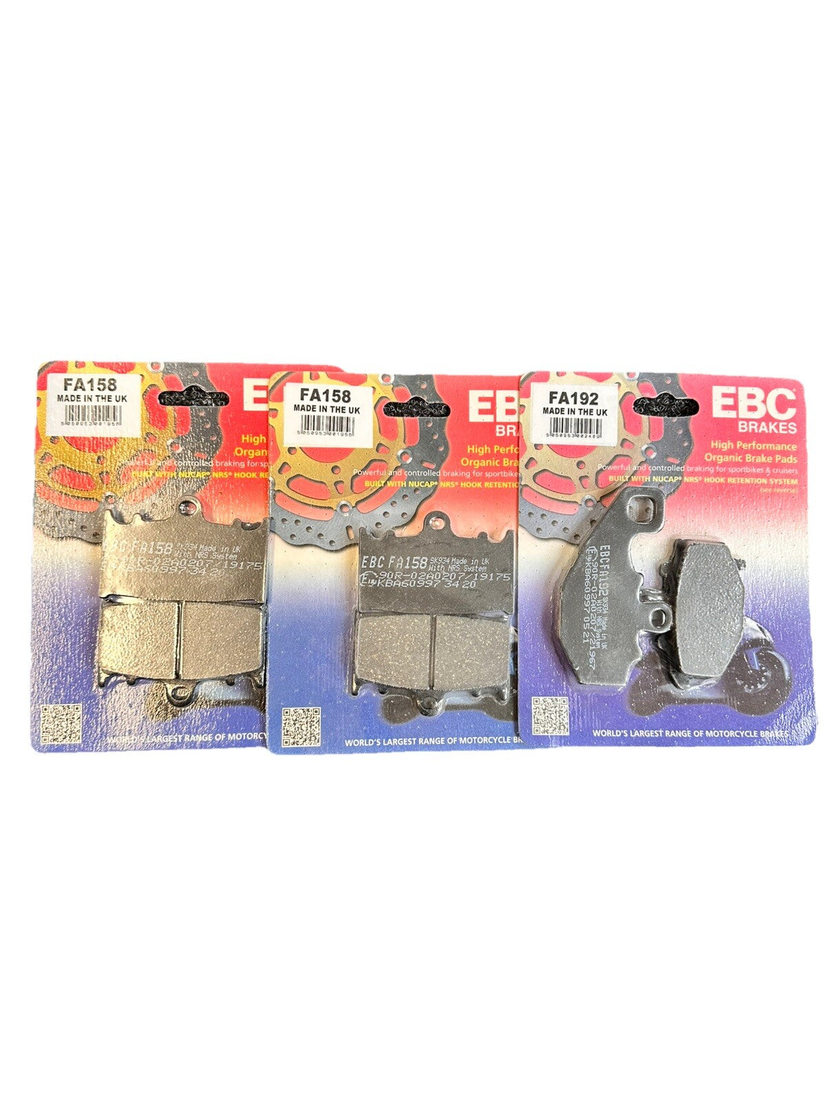 EBC Organic FRONT and REAR Disc Brake Pads Fits KAWASAKI ZZR600 E (1993 to 2007)