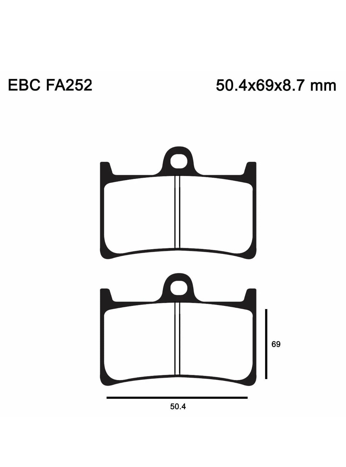 EBC FA252 Organic Brake Pads for Yamaha YZF 600 R Thundercat 96-03