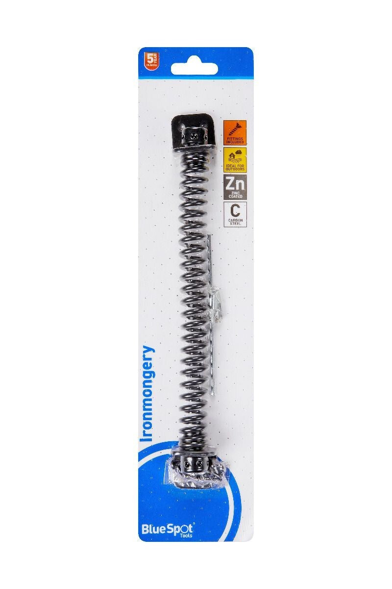 Blue Spot Tools Ironmongery 250mm Black Powder Coated Gate Spring bsp78047