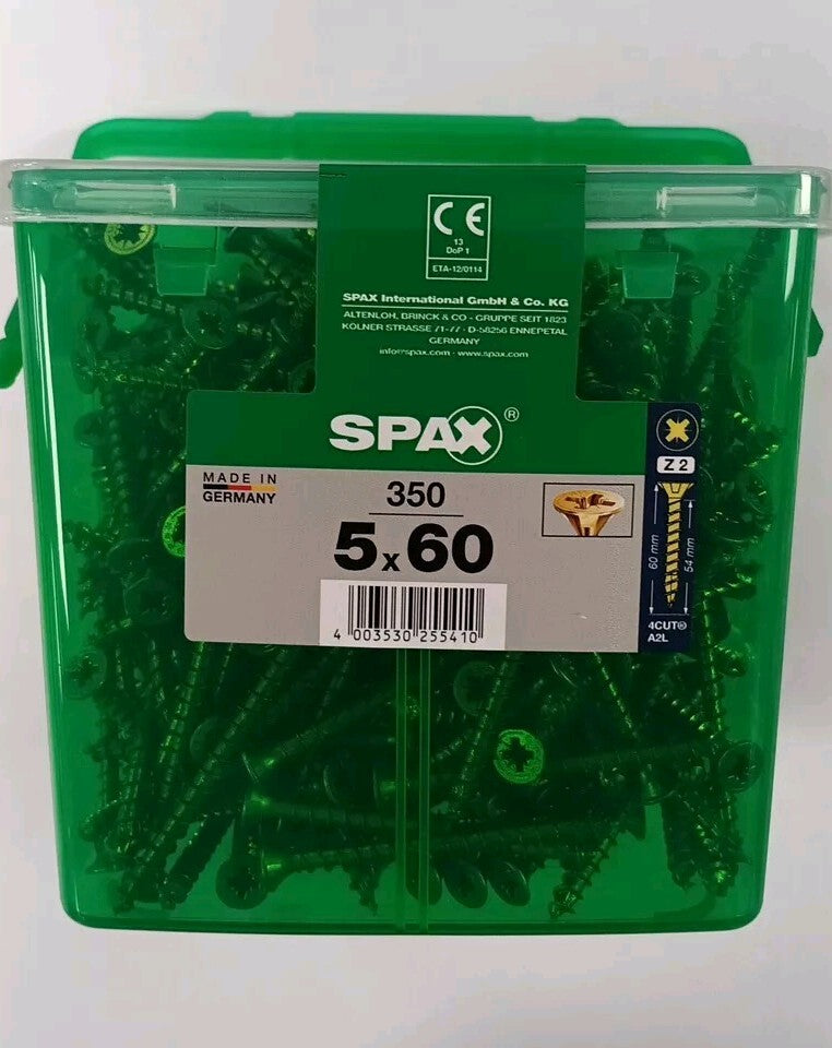 Spax S Self Countersinking Pozi Wood Screws Handy Tub 5mm 60mm Pack of 350