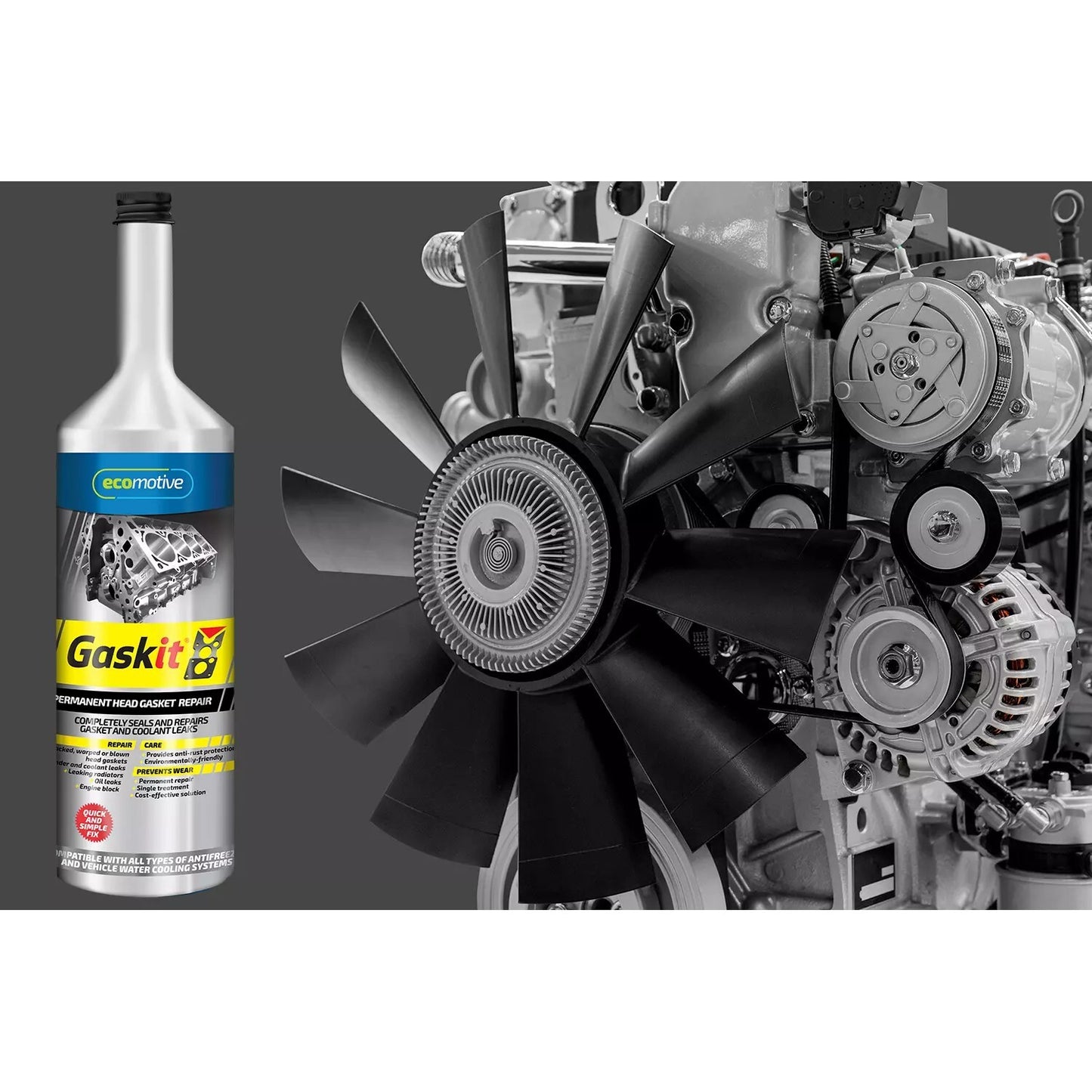 Gask-it Gaskit Fix Car Van Blown Head Gasket & Cracked Engine Block Head Repair