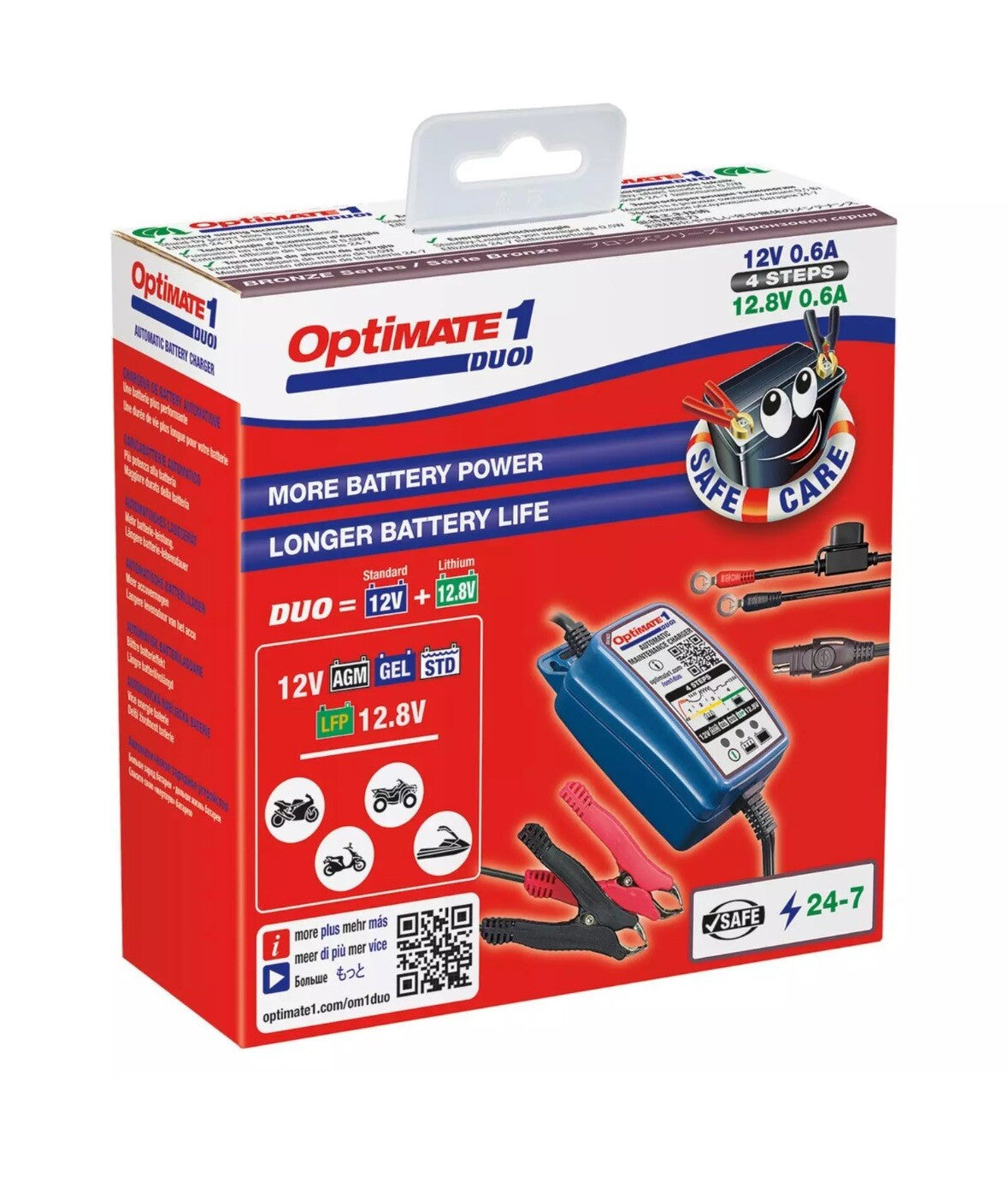 Optimate 1 Duo 12V Lead-Acid | AGM | GEL | Lithium Battery Charger Optimiser