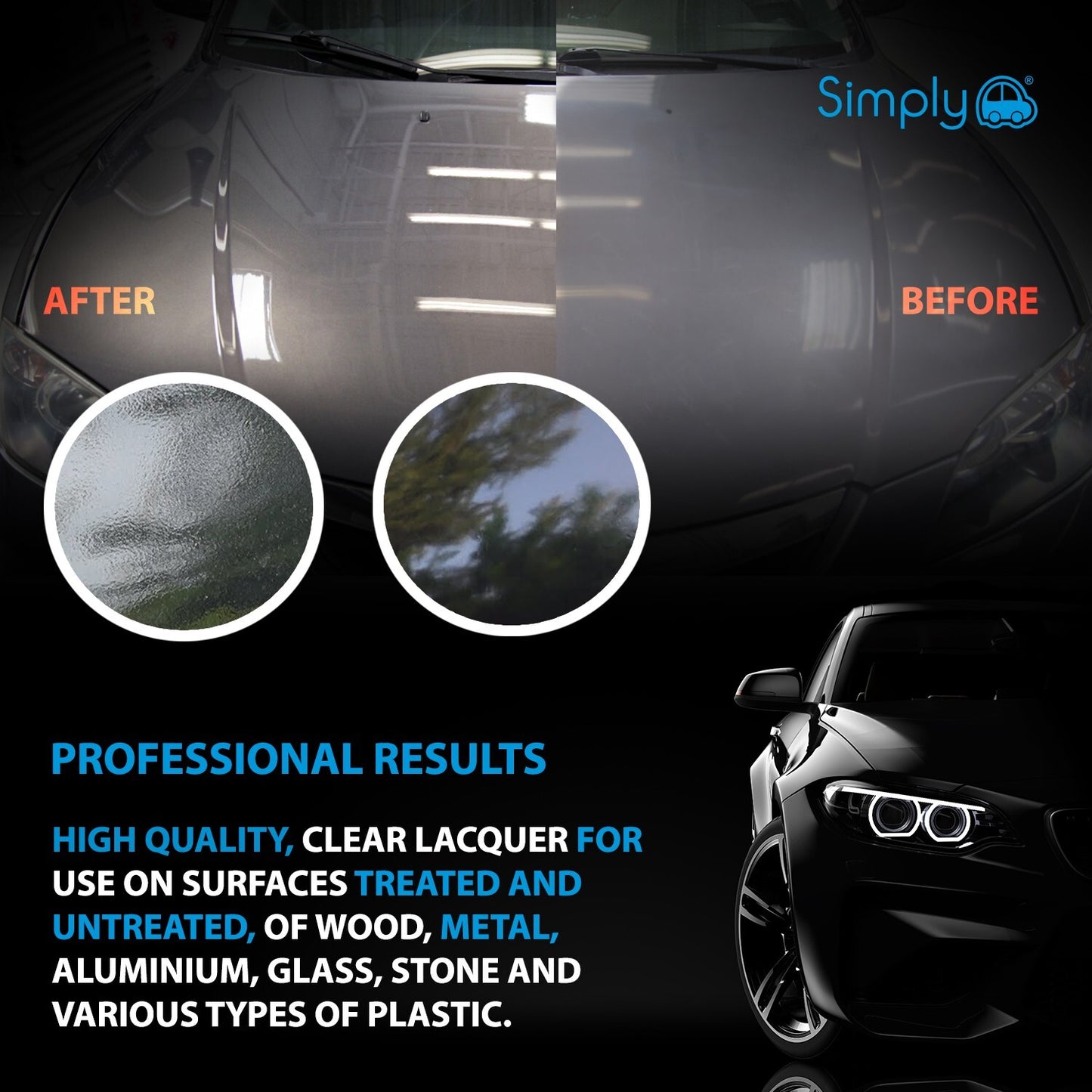Simply Clear Lacquer Spray 500mL Aerosol Top Coat Automotive Gloss Finish SP-023