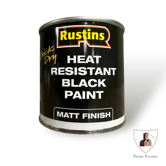 Rustins Quick Dry Heat Resistant Black Decorative Paint 500ml Use on Wood Metal