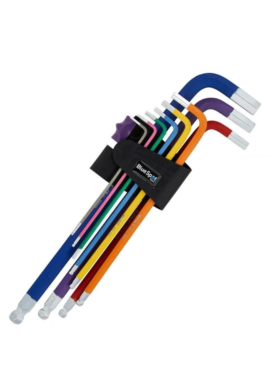 15301 BlueSpot Extra Long Colour Coded Ball End Metric Hex Key Set 9pc 1.5-10mm