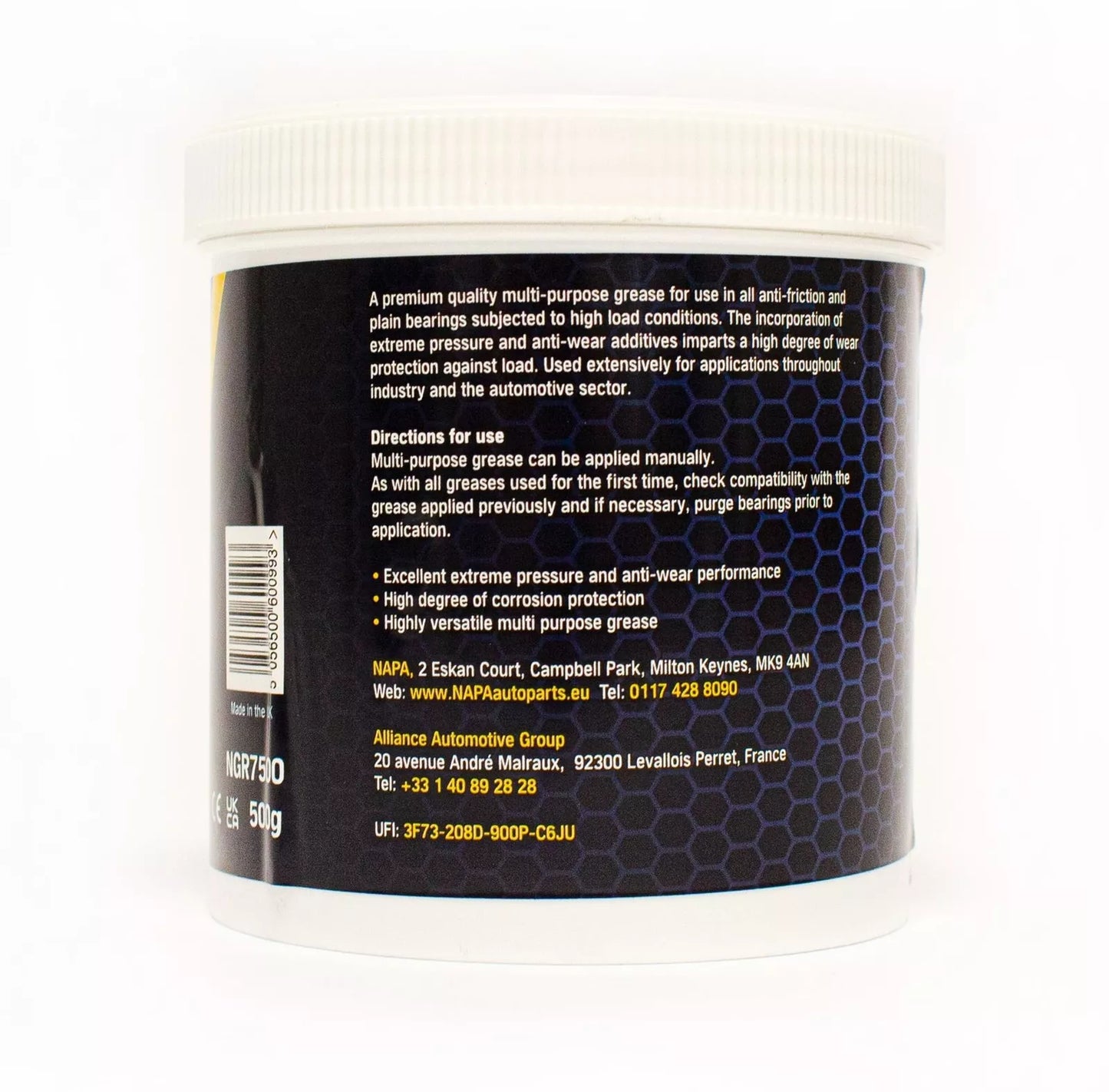 NAPA Multi Purpose Wheel Bearing Grease 500g Lithium LM2 TUB