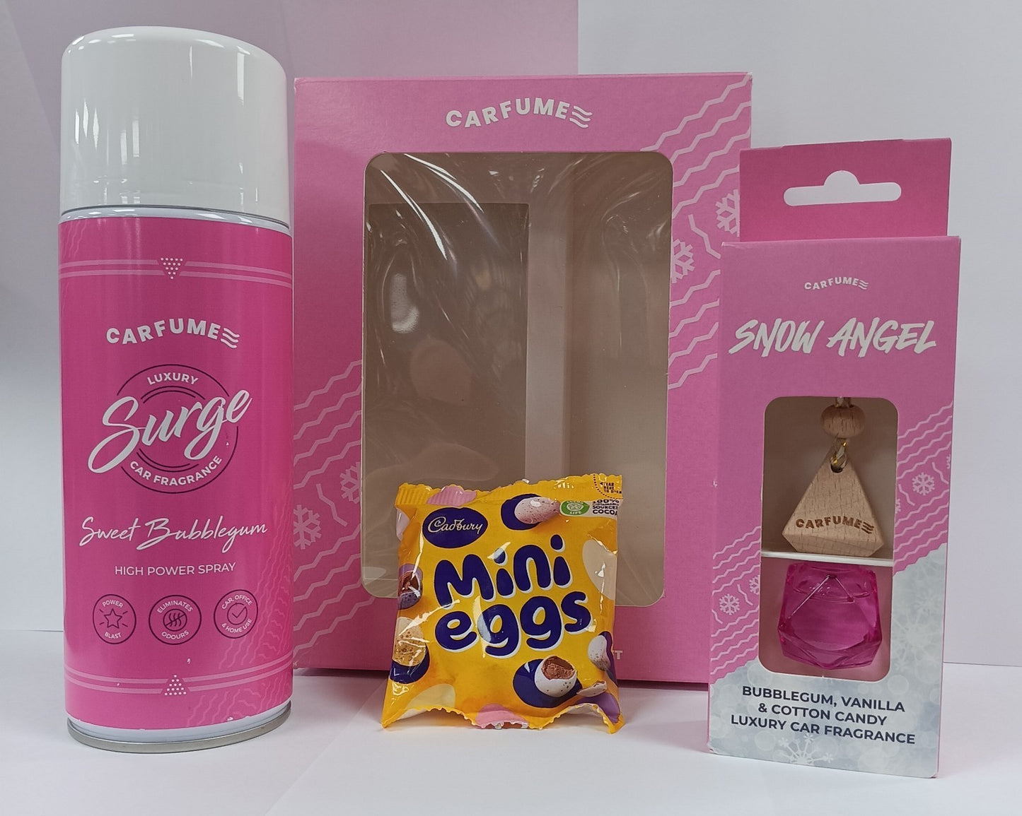 Carfume Gift Set Snow Angel Diffuser And Sweet Bubblegum Spray And Free Gift