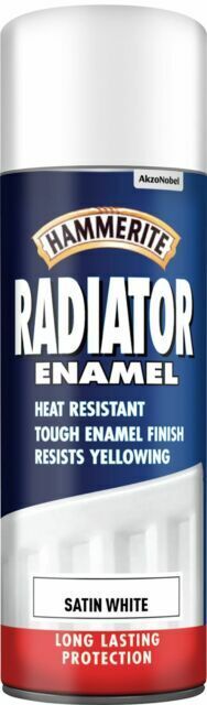 Hammerite Radiator Enamel Aero Satin Spray - White, 400ml