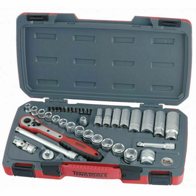 Teng Tools T3839 3/8 Drive Socket Ratchet Extension Tool Set - Pack of 39