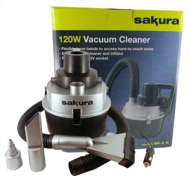 High Powered 120W Wet & Dry Car Vacuum Cleaner, 12v Cigarette Lighter Powered
