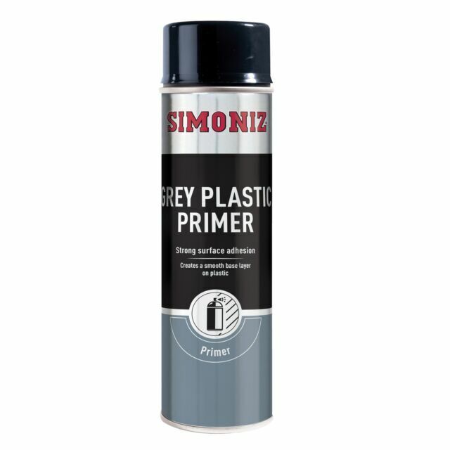 Simoniz Grey Plastic Primer Spray Paint, Car 500 ml (Pack of 1)