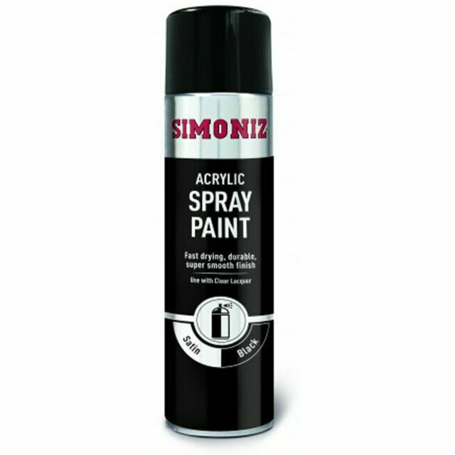 Simoniz Satin Matt Black paint, Fast Drying & Durable, Acrylic Based 500Ml