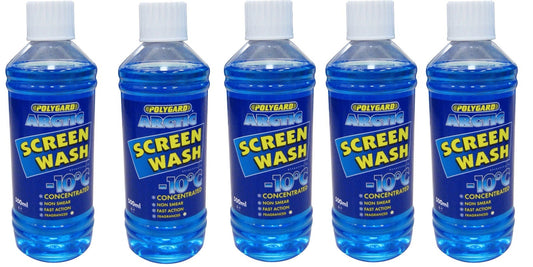 5x 500ml Polygard Arctic scented Screenwash Concentrate -10C - 500ml