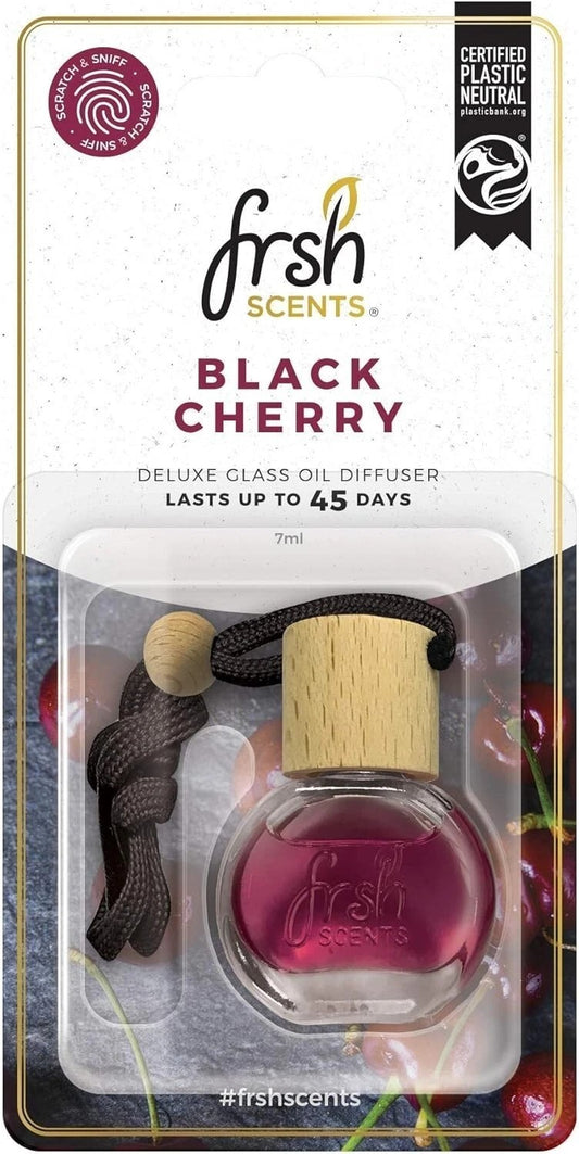Black Cherry Scent Hanging Deluxe Glass Bottle Air Freshener - Oil Diffuser
