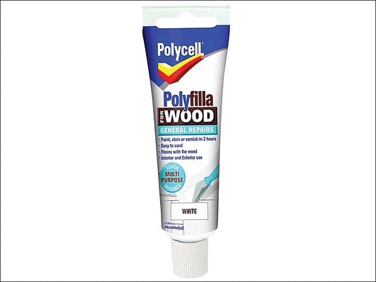 Polycell Polyfilla For Wood General Repairs Tube White 75g 330316