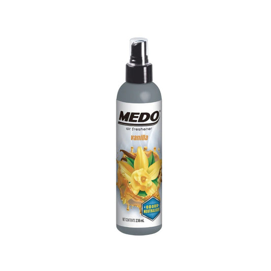 Medo Pump Spray Car Air Freshener, Vanilla, Neutralises Unpleasant Odours, 236ml