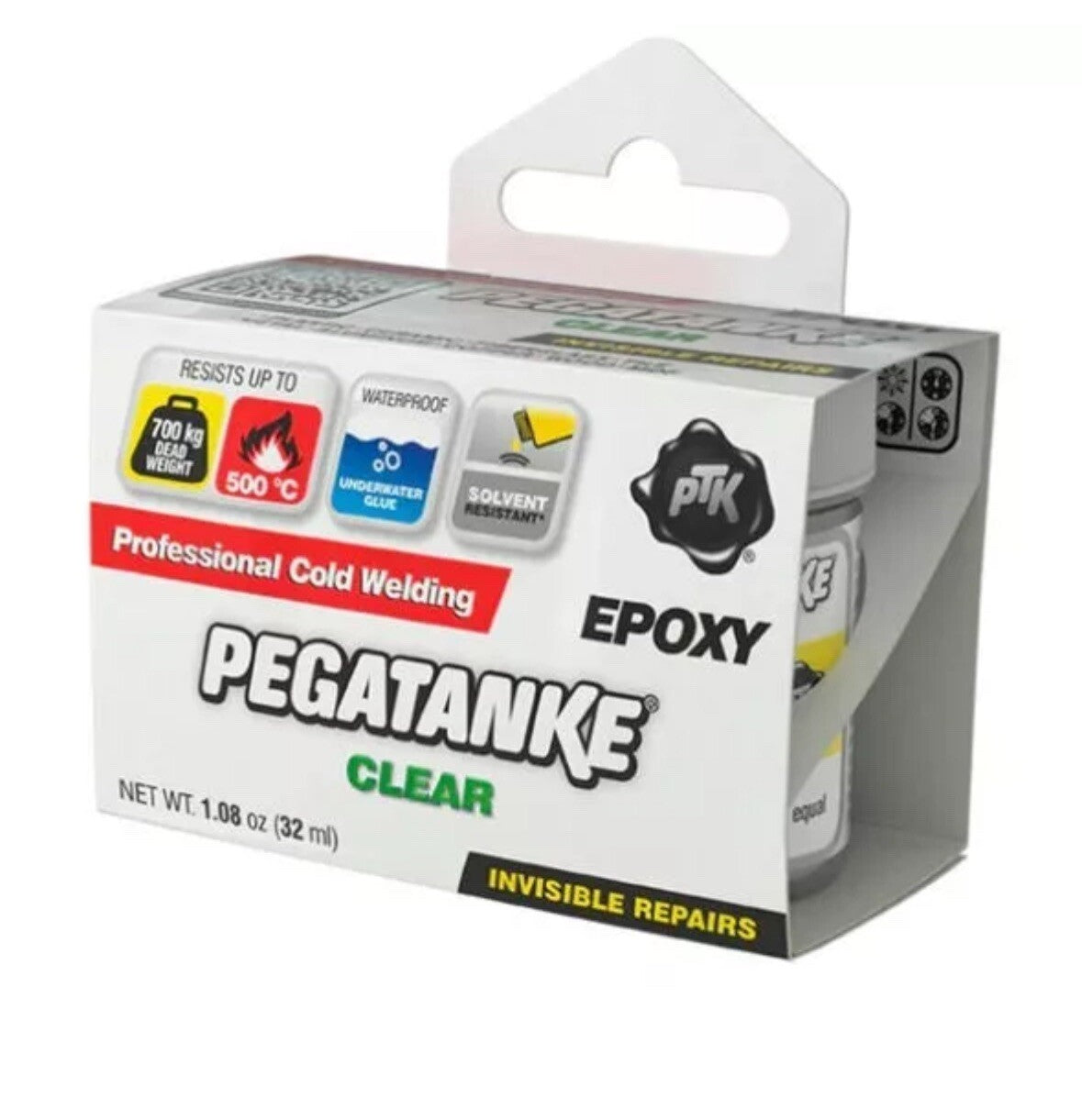 Pegatanke CLEAR Professional Cold Weld 2 Part Super Strong Epoxy Resin Glue