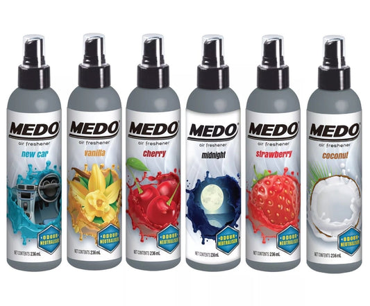 6 Mixed  x Medo Pump Spray Odour Neutraliser Car Air Freshener Scent