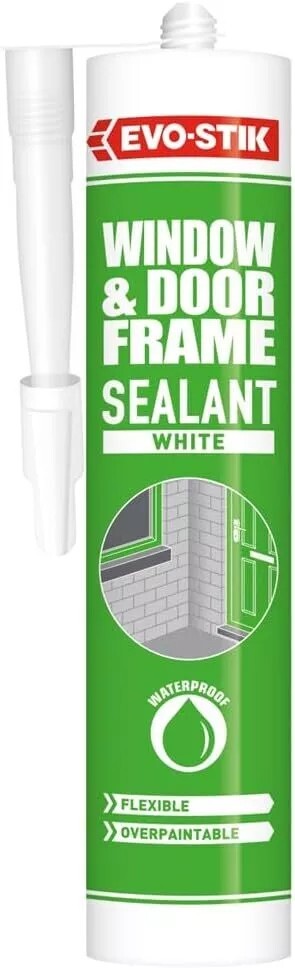 EVO-STIK Window & Door Frame Sealant, Waterproof, 290ml WHITE