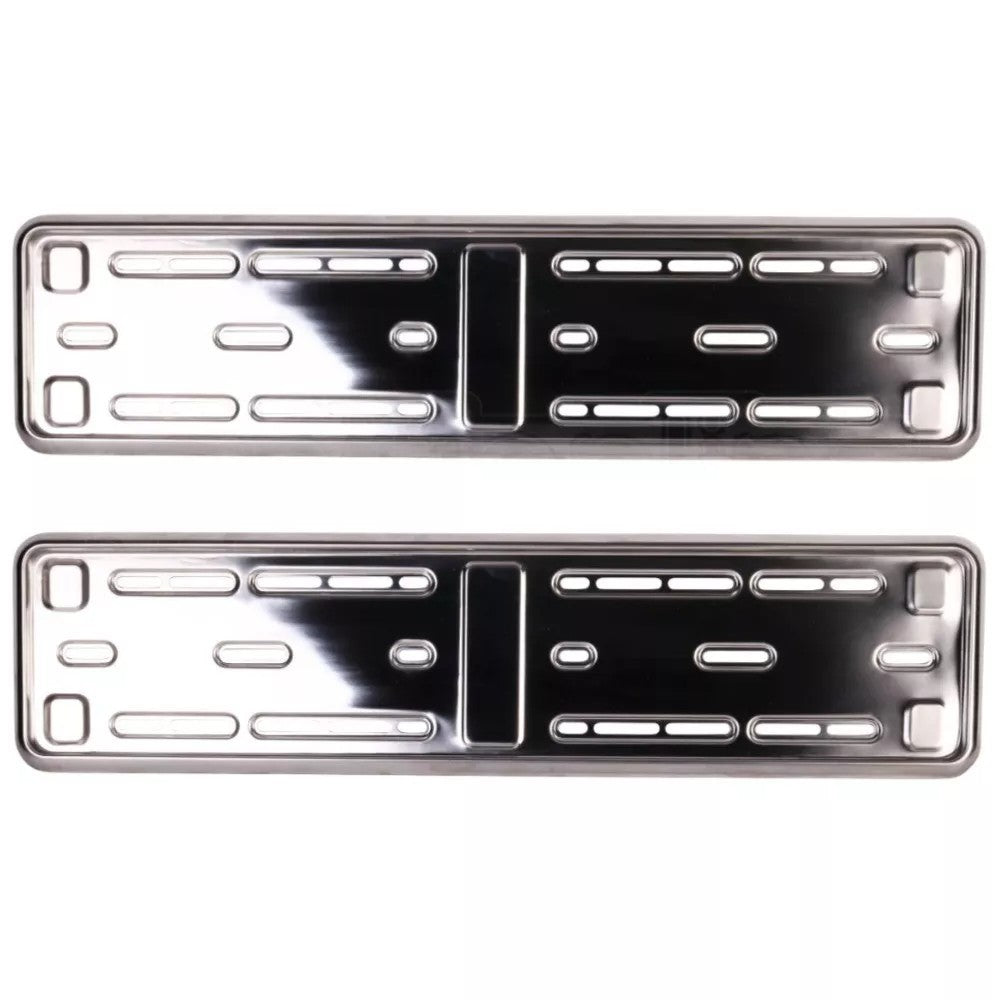 2x E-tech Stainless Steel Car Registration Number Plate Holder Surround Frame
