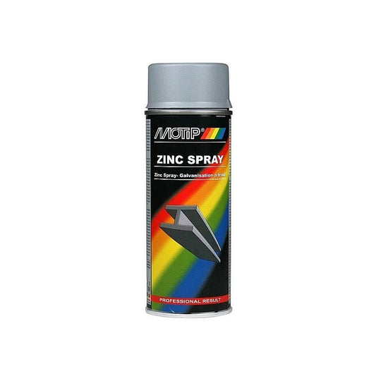 Motip Zinc Spray 400ml, Treats & Protects Galvinised Surfaces,