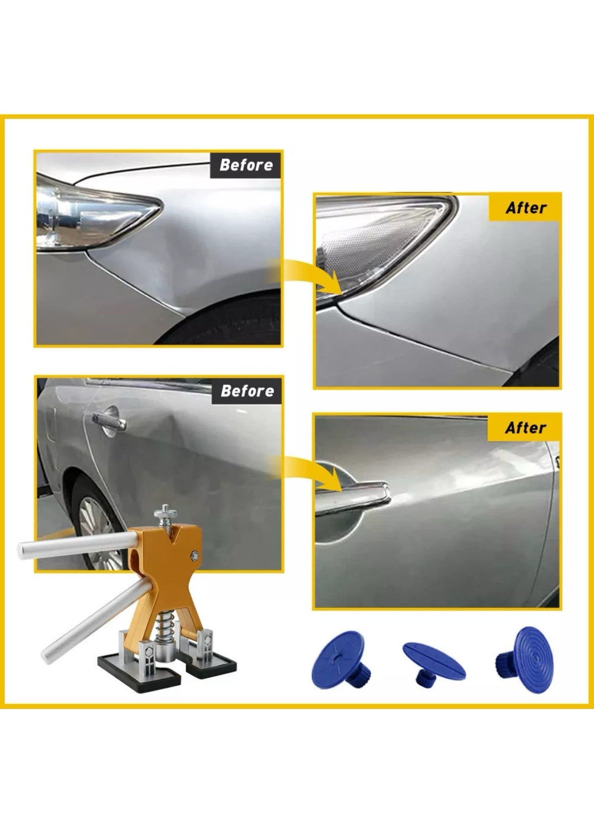 19pcs Car Paintless Dent Removal Kit Repair PDR Glue Puller Tabs UK