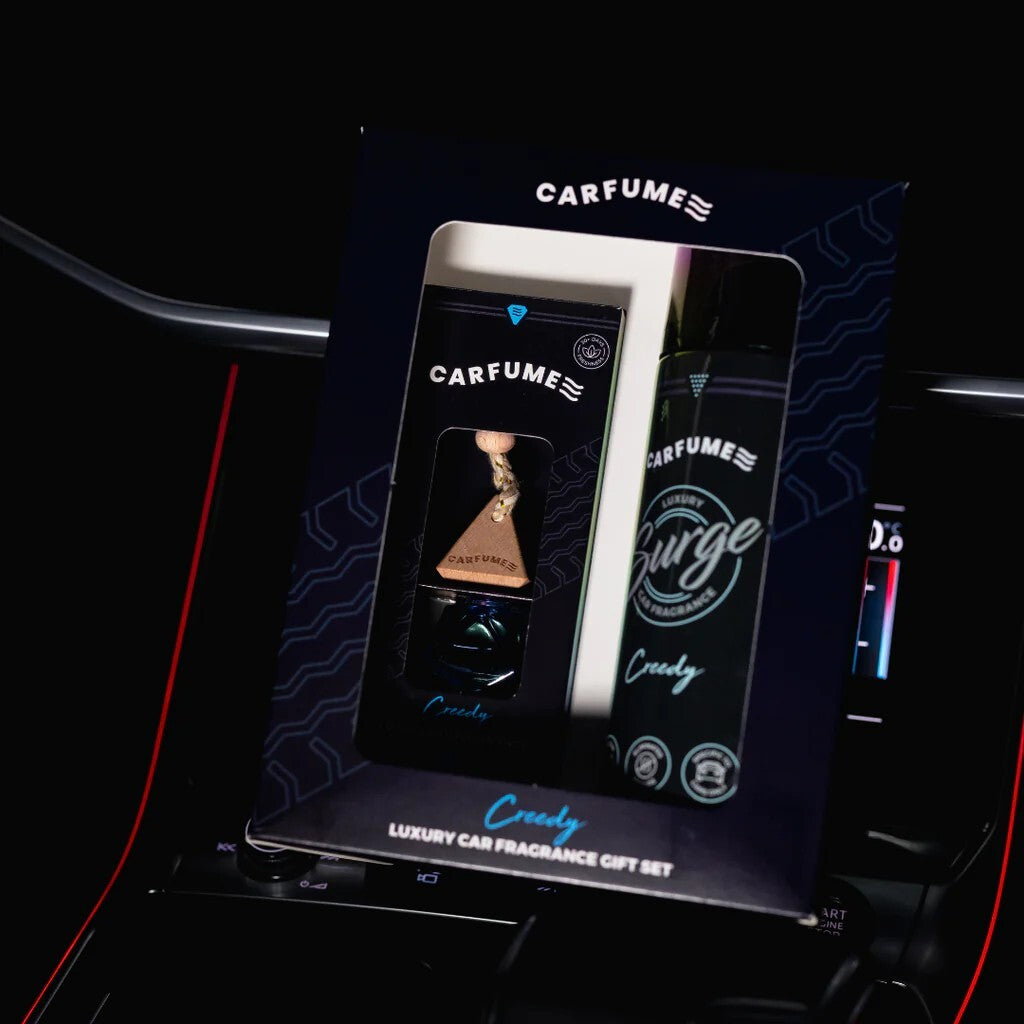 Limited Edition Carfume Creedy Gift Set, Car Air Freshener Diffuser & Spray