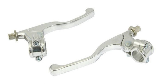 Bike It Universal Motorcycle Lever Assembly Long Chrome (No Mirror Boss) Pair