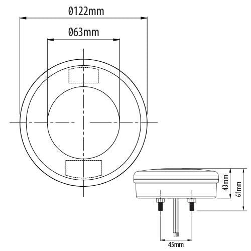 Round Multifunctional Tail Lamp LED CA7008