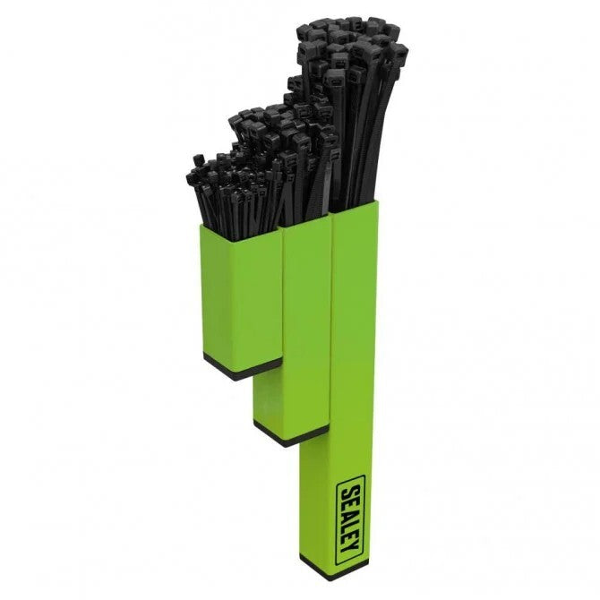 Sealey Magnetic Cable Tie Holder Black, Cable Ties Included, Green