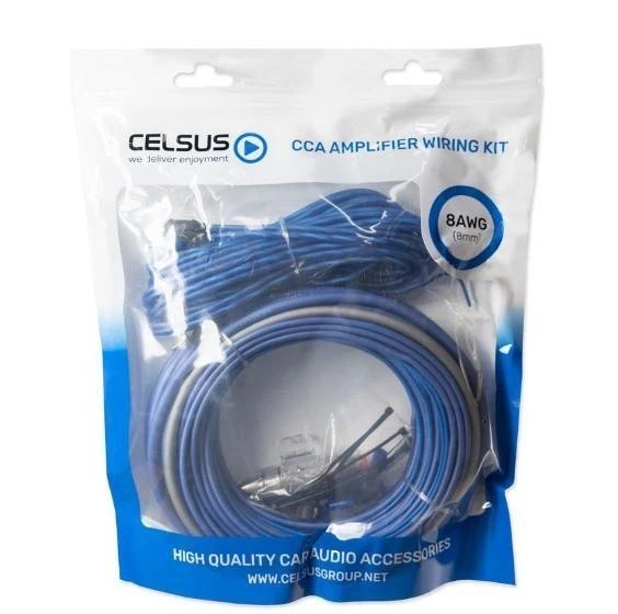 CELSUS CNK8 8 AWG 1200W AMP/AMPLIFIER WIRING KIT 8 GAUGE POWER CABLE + FUSE