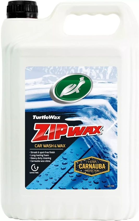 Turtle Wax 52824 Zip Wax Super Concentrated Car Wash Shampoo & Wax 5 Litre