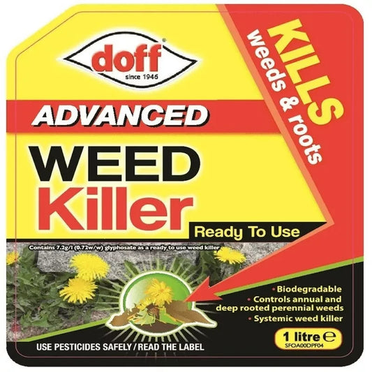 1 L Doff Advanced Glyphosate Knockdown Weed killer Spray Kills Weeds/Roots