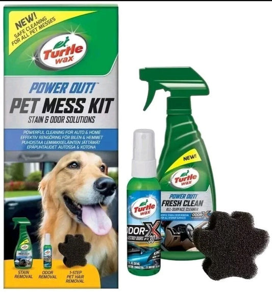 Turtle Wax Power Out Pet Mess Kit-  Stain Removal, Odou Solutions, Hair Removal