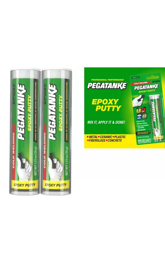 2x Pegatanke Epoxy PUTTY Quick Dry Metal Plastic Ceramic Permanent Repair Bond