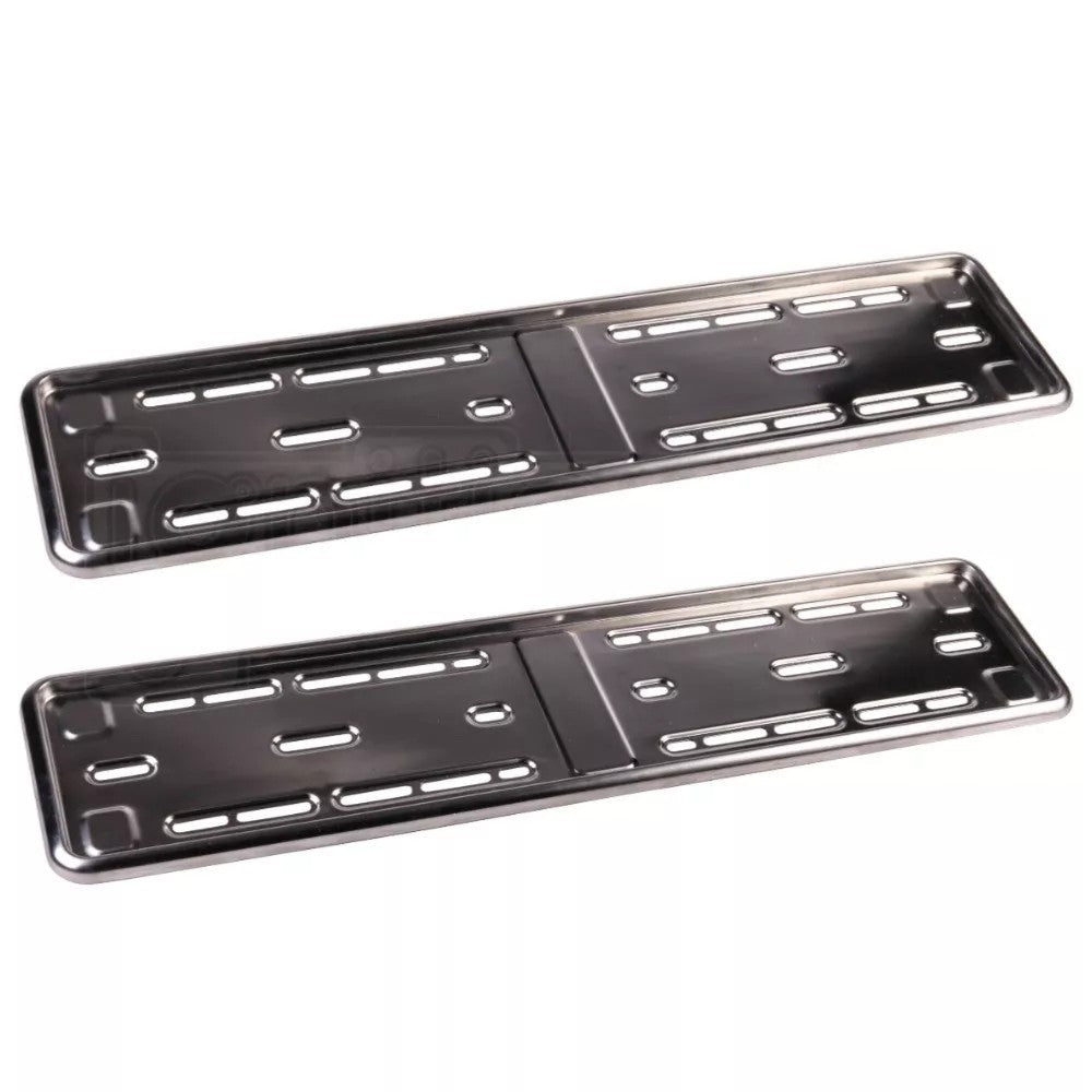 2x E-tech Stainless Steel Car Registration Number Plate Holder Surround Frame