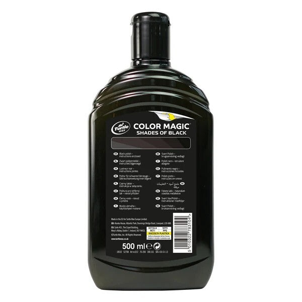 Turtle Wax Color Magic Car Paintwork Polish Restores Scratches Faded 500ml Black