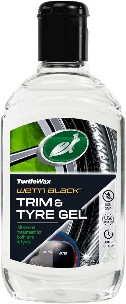 Turtle Wax 53144 Wet N Black Trim & Tyre Gel All In One Treatment 300Ml