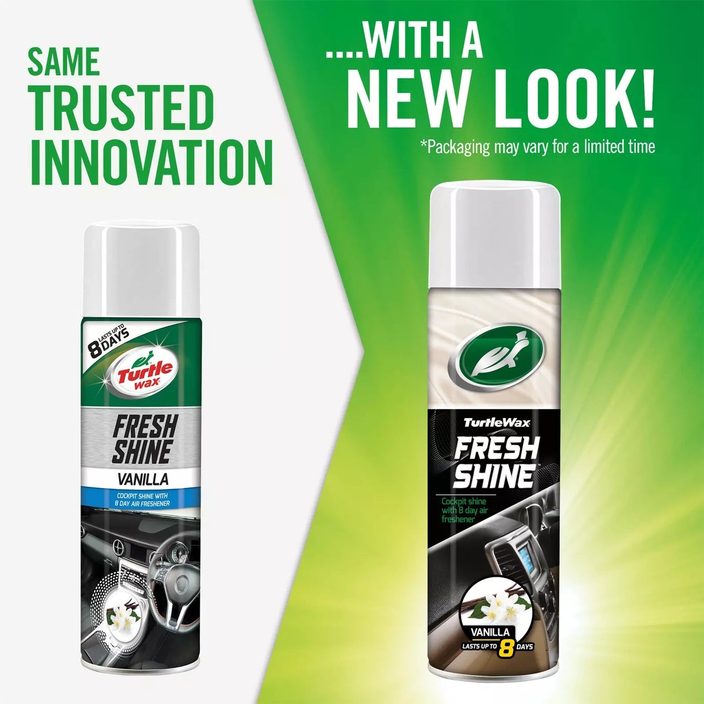 Turtle Wax Fresh Shine Interior Car Cleaner & Air Freshener 500ml Vanilla