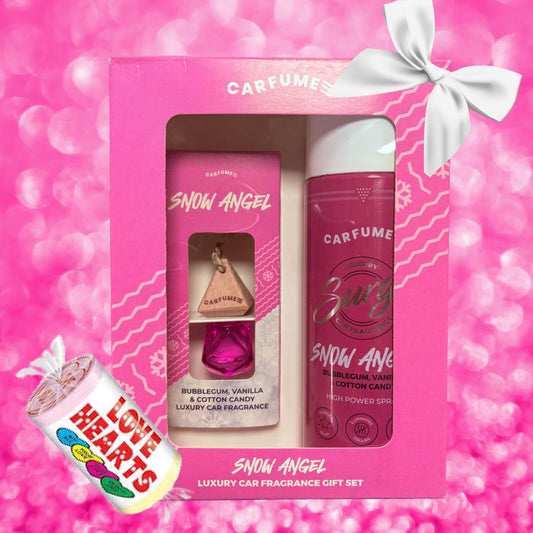 Limited Edition Carfume Snow Angel  Gift Set, Car Air Freshener Diffuser & Spray