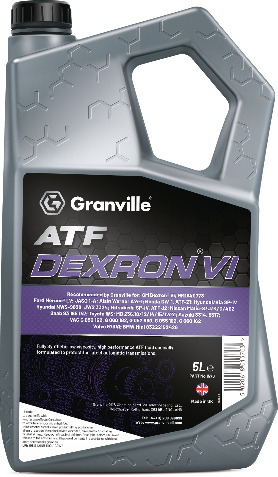 OEM Quality Granville 1570 ATF Dexron VI Automatic Transmission Oil 5L