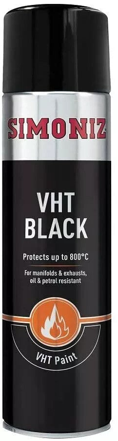 Simonis VHT Matt Black Paint Very High Temperature Car Spray Aerosol Can 500ML