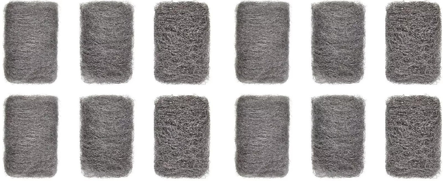 12Pce Multi Grade Wire Wool Fine Medium Coarse 4 of Each Cleaning Polishing