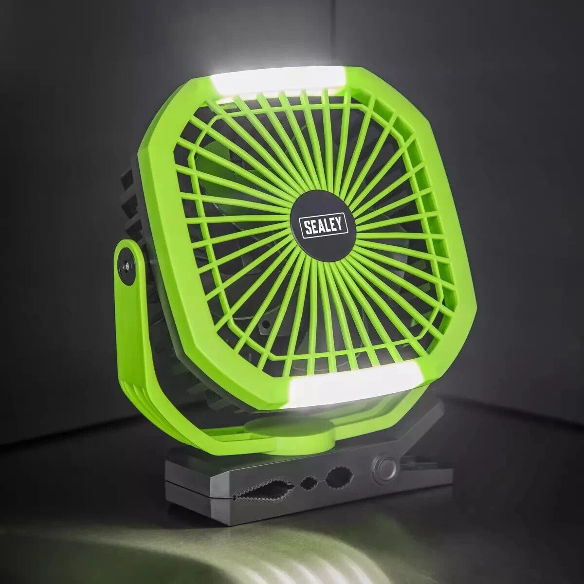 Sealey 4 Speed Portable Rechargeable 8" Clip Fan Magnectic Base LED Light,SCF8WL