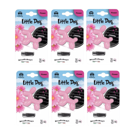 6x Little Joe - Little Dog Car Vent Air Freshener Flower