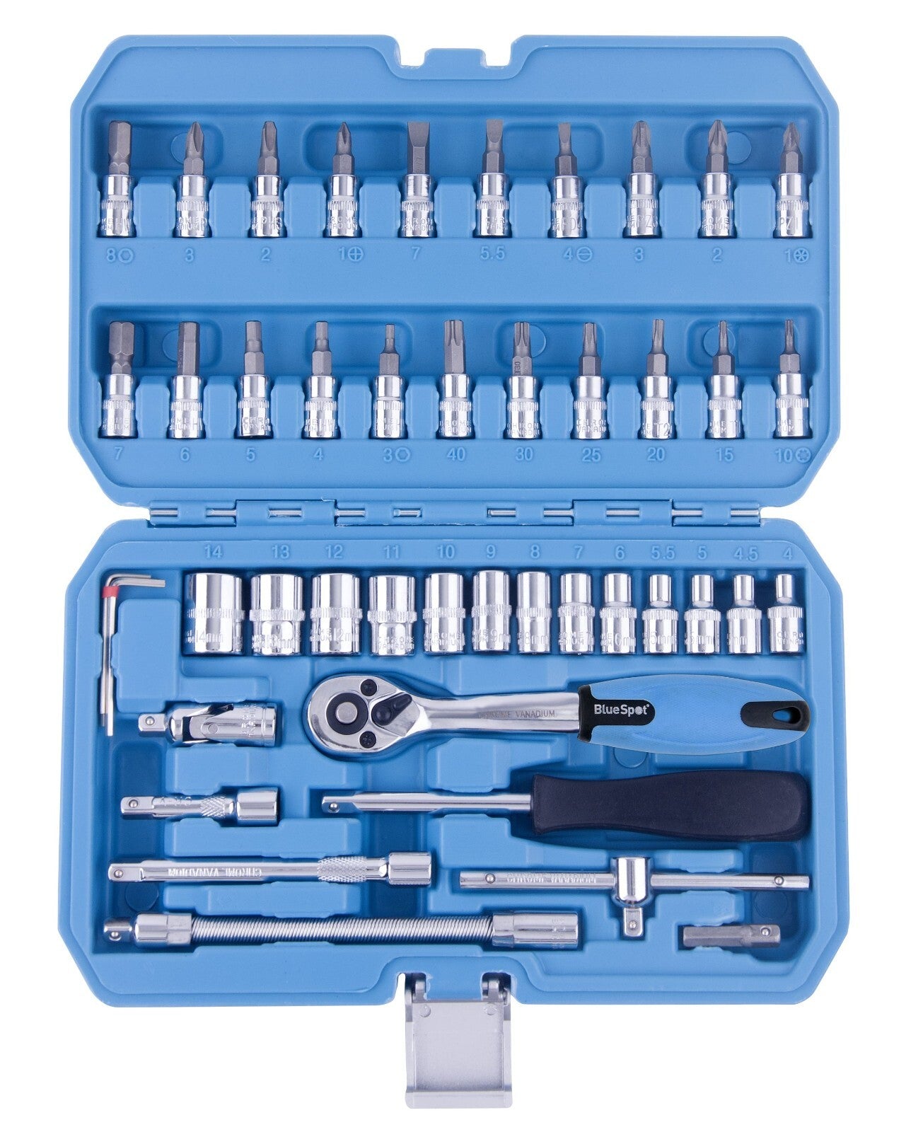 BlueSpot 01530 1/4 inch Drive Socket Set - 46 Piece